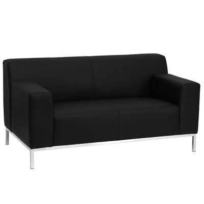 Flash Furniture HERCULES Definity Series 57.75 LeatherSoft Loveseat, Black (ZBDEFNTY809LSBK)