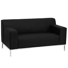 Flash Furniture HERCULES Definity Series 57.75 LeatherSoft Loveseat, Black (ZBDEFNTY809LSBK)