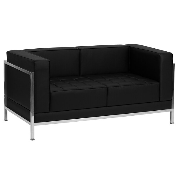 Flash Furniture HERCULES Imagination Series 57 LeatherSoft Loveseat with Encasing Frame, Black (ZBIMAGLS)