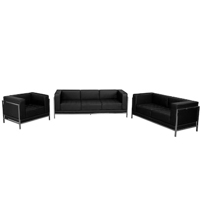 Flash Furniture LeatherSoft Modular Reception Grouping Set, Black, 3-Pieces (ZBIMAGSET1)