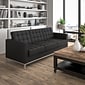 Flash Furniture HERCULES Lacey Series 80" LeatherSoft Sofa with Stainless Steel Frame, Black (ZBLACEY8312SOBK)