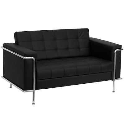 Flash Furniture HERCULES Lesley Series 59 LeatherSoft Loveseat with Encasing Frame, Black (ZBLES8090LSBK)
