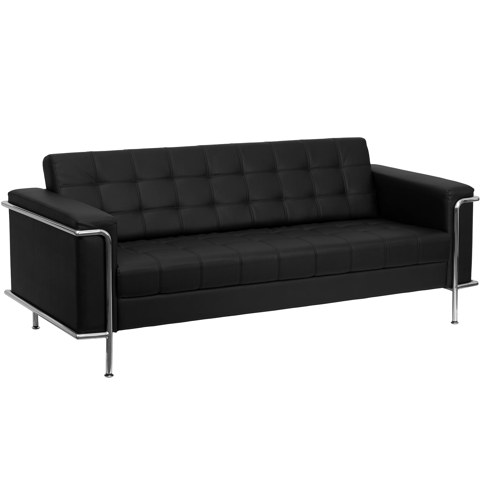 Flash Furniture HERCULES Lesley Series 81 LeatherSoft Sofa with Encasing Frame, Black (ZBLES8090SOFABK)