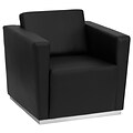 Flash Furniture HERCULES Trinity Contemporary Leather Chair With Stainless Steel Base, Black