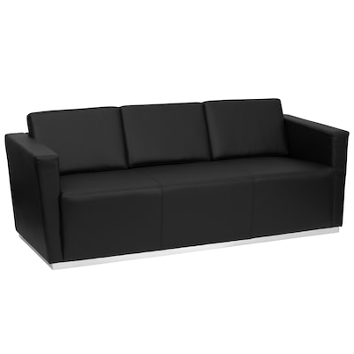 Flash Furniture HERCULES Trinity Series 78.75 LeatherSoft Sofa with Stainless Steel Base, Black (ZB