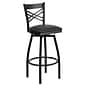 Flash Furniture HERCULES Series Traditional Metal X-Back Barstool, Black (XU6F8BXSWVBKV)