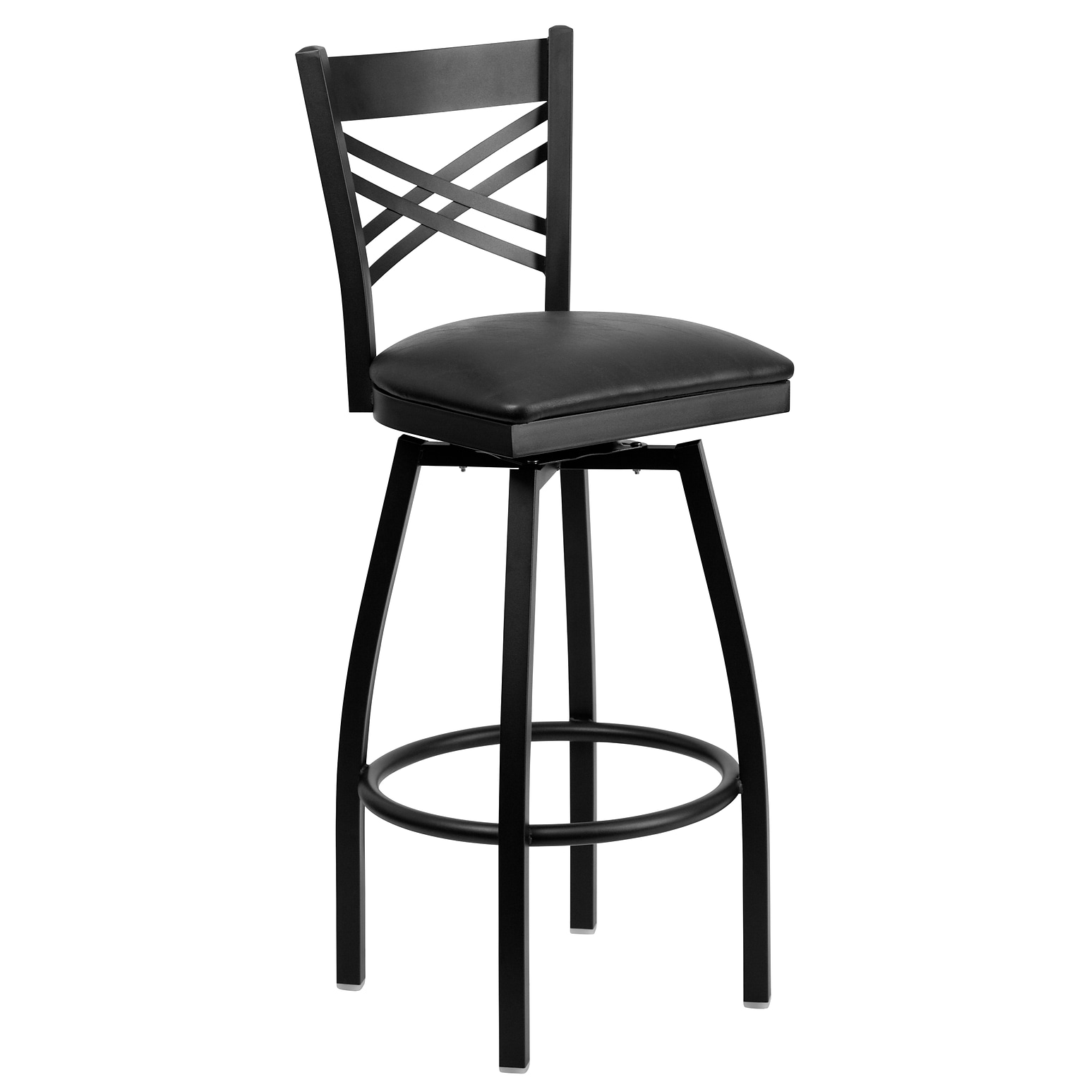 Flash Furniture HERCULES Series Traditional Metal X-Back Barstool, Black (XU6F8BXSWVBKV)