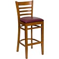 Flash Furniture HERCULES Cherry Ladder Back Wood Restaurant Bar Stools W/Vinyl Seat (XUW05BARCHYBRV)