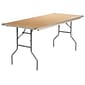 Flash Furniture Fielder Folding Table, 72" x 30", Birchwood (XA3072BIRCHM)