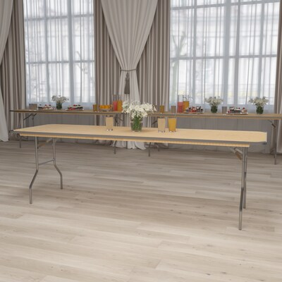 Flash Furniture Fielder Folding Table, 96 x 30, Birchwood (XA3096BIRCHM)