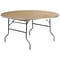 Flash Furniture 60 Round Heavy Duty Birchwood Folding Banquet Table With Metal Edges, Silver
