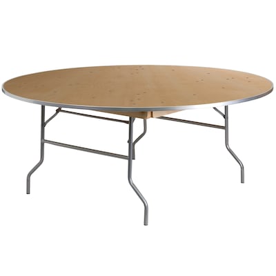 Flash Furniture Fielder Folding Table, 72 x 72, Birchwood (XA72BIRCHM)