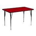 Flash Furniture 30W x 48L Rectangular Fused Laminate Activity Tables W/Standard Legs (XUA3048RECREDTA)