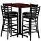 Flash Furniture 24Wx42L X-Base Rectangular Table Set W/4 Ladder Back Bar Stools (HDBF1018)