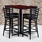 Flash Furniture 24''Wx42''L X-Base Rectangular Table Set W/4 Ladder Back Bar Stools (HDBF1018)