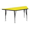 Flash Furniture 24W x 48L Trapezoid Laminate Activity Tables W/Adjustable Pre-School Legs