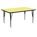 Flash Furniture 30W x 60L Rectangular Fused Laminate Activity Table W/Pre-School Legs, Yellow