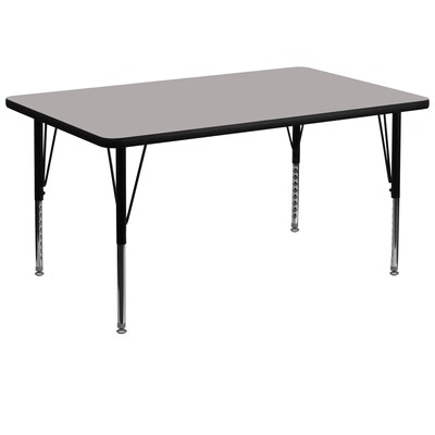 Flash Furniture Wren Rectangular Activity Table, 36 x 72, Height Adjustable, Gray (XUA3672RECGYHP)