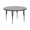 Flash Furniture 42 Round Activity Table with 1.25 High Pressure Top & Height Adj Legs, Grey (XUA42RNDGYHP)