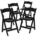 Flash Furniture HERCULES™ Vinyl Armless Folding Chair, Black, 4/Pack
