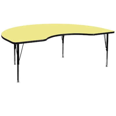 Flash Furniture Wren Kidney Activity Table, 48 x 72, Height Adjustable, Yellow (XUA4872KIDYELTP)