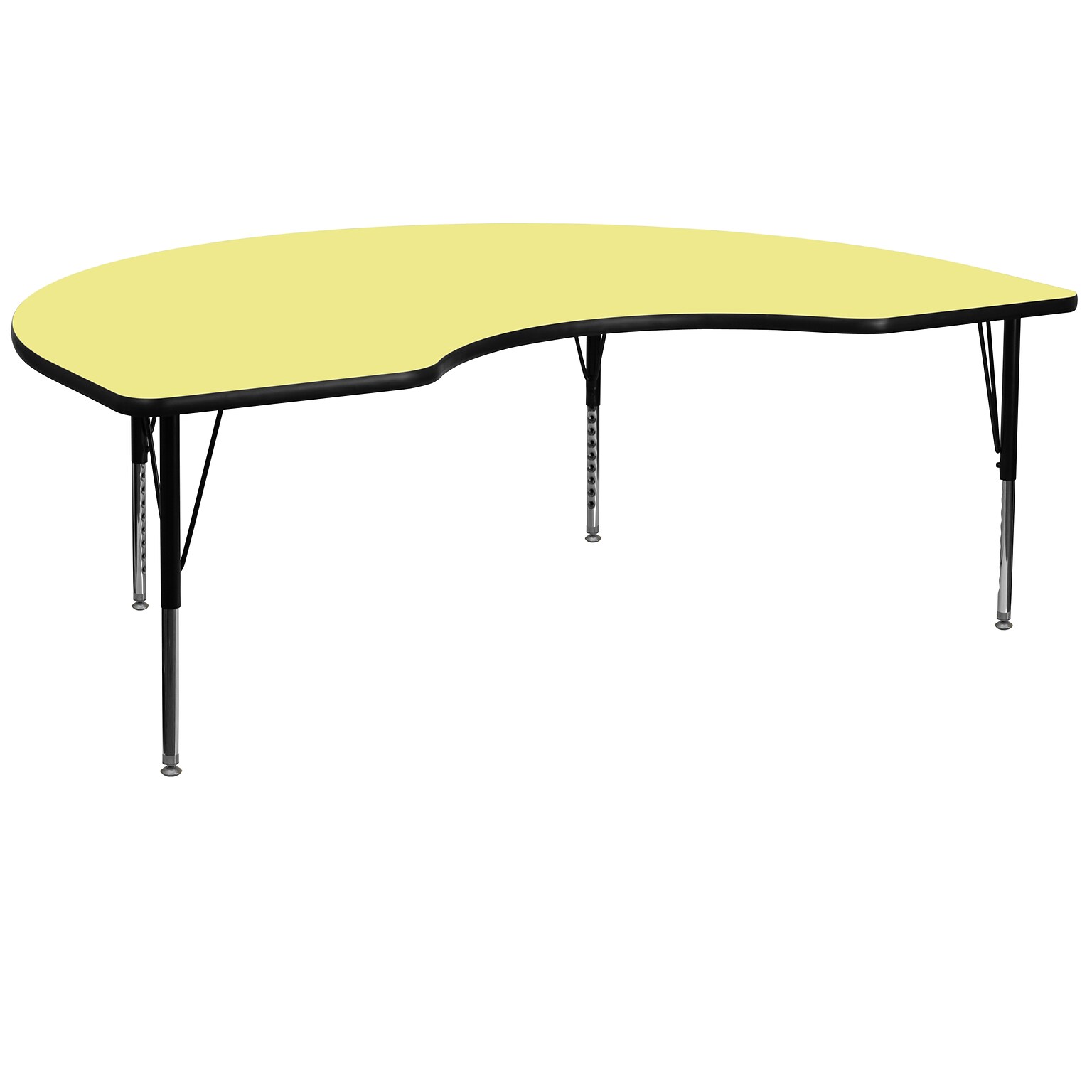 Flash Furniture Wren Kidney Activity Table, 48 x 72, Height Adjustable, Yellow (XUA4872KIDYELTP)