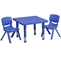 Flash Furniture 24 Square Adjustable Plastic Activity Table Set W/2 School Stack Chairs