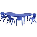 Flash Furniture Emmy 65 Half-Moon Activity Table Set, Height Adjustable, Blue (YCX43MOONTBLBLE)