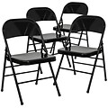 Flash Furniture HERCULES™ Triple Braced & Quad Hinged Steel Armless Folding Chair, Black, 4/Pack