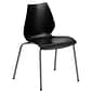 Flash Furniture Hercules Series Polypropylene Stackable Chair With Silver Frame, Black (RUT288BK)
