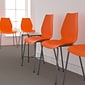 Flash Furniture HERCULES Series Plastic Stack Chair with Lumbar Support, Orange (RUT288ORG)