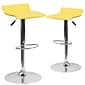 Flash Furniture 15 x 15 Vinyl Adjustable Height Bar Stool W/Chrome Base, Yellow