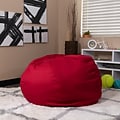 Flash Furniture Cotton Twill Bean Bag Chair, Red (DGBEANLGSLDRD)