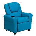 Flash Furniture Contemporary Vinyl Kids Recliner W/Cup Holder and Headrest, Turquoise