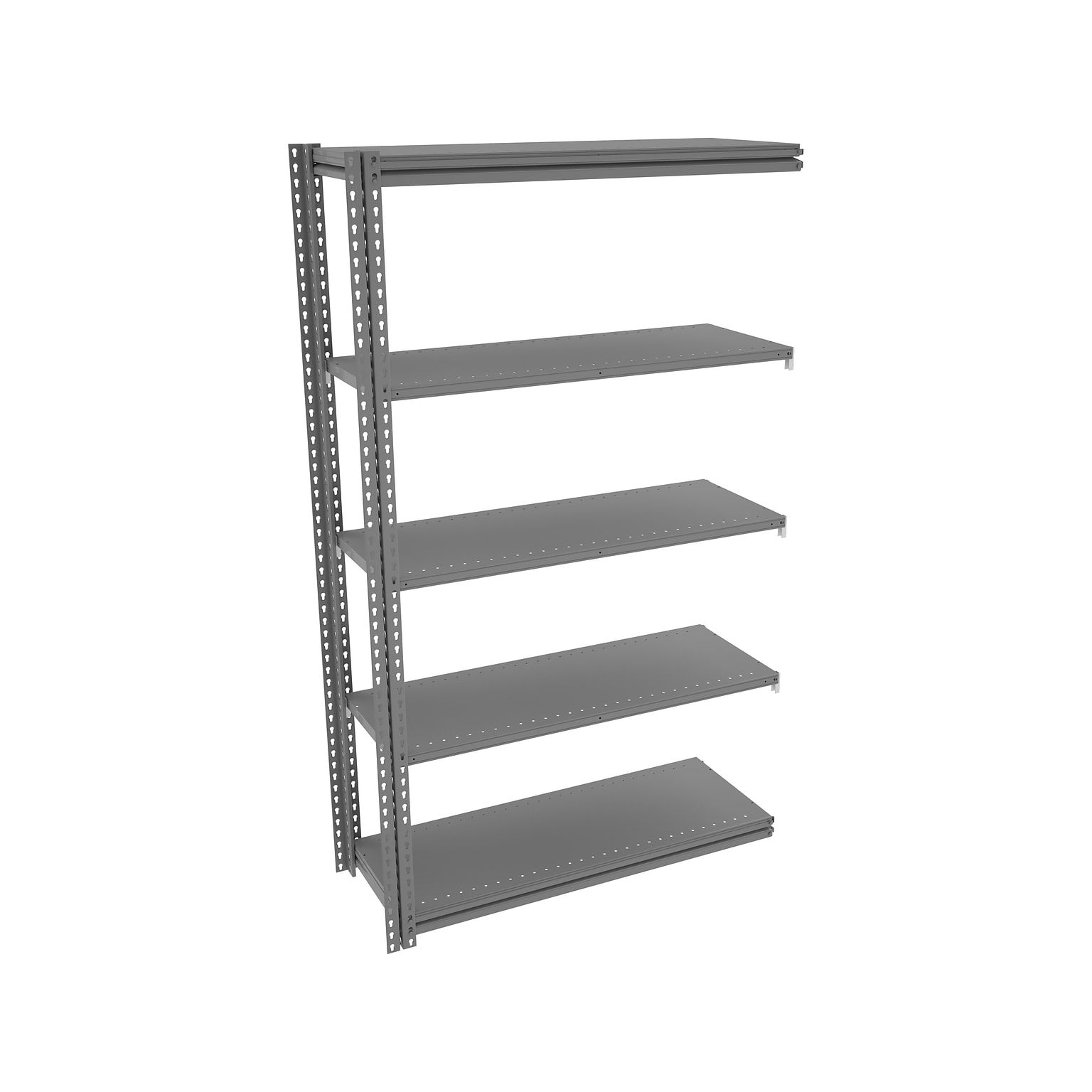 Tennsco Z-Line Adder Unit 5-Shelf Steel Storage Rack, 48, Medium Gray (ZM7-4818A-5D-MGY)