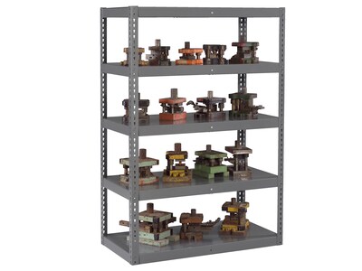 Tennsco Z-Line 5-Shelf Steel Die Rack Unit, 60, Medium Gray (RXHS-602472)
