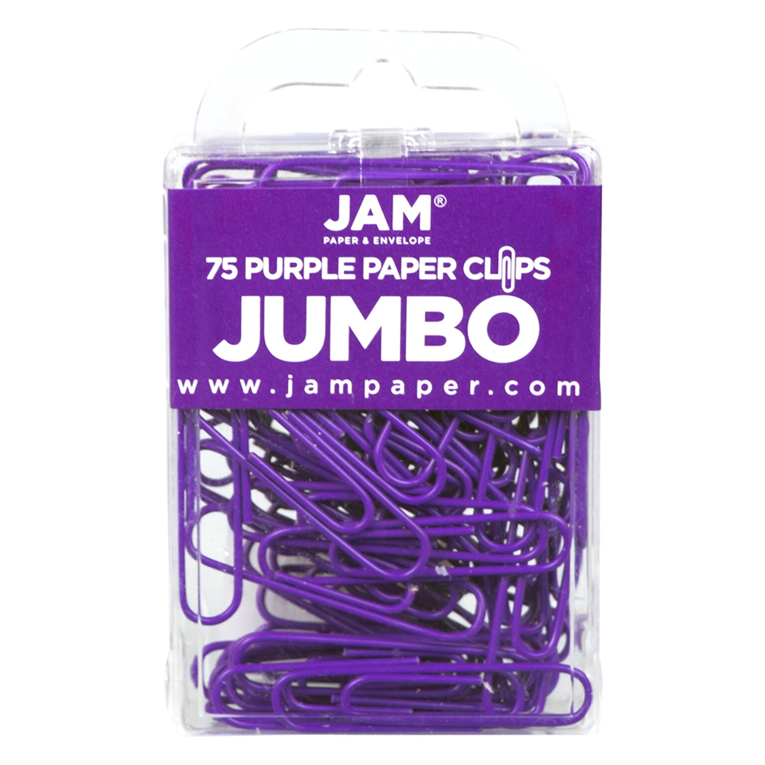 JAM Paper Jumbo Paper Clips, Purple, 75/Pack (42186879)