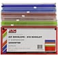 JAM Paper Poly Envelope with Zip Closure, 1" Expansion, Assorted Colors, 6/Pack (921Z1RBGOPCL)