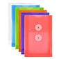 JAM Paper® Plastic Envelopes with Button and String Tie Closure, Open End, 4.25 x 6.25, Assorted Colors, 6/Pack (473B1ASSRTD)