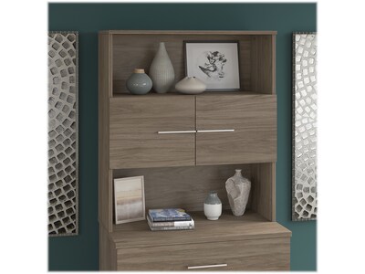 Bush Business Furniture Office 500 36W Desktop Hutch, Modern Hickory (OFH136MH)