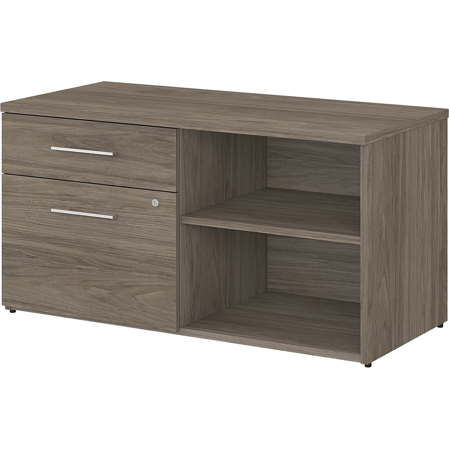 Bush Business Furniture Office 500 23.2 Storage Cabinet with Two Shelves, Modern Hickory (OFS145MH)