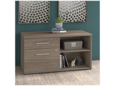 Bush Business Furniture Office 500 23.2" Storage Cabinet with Two Shelves, Modern Hickory (OFS145MH)