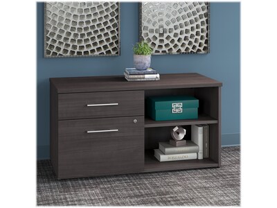 Bush Business Furniture Office 500 23.2" Storage Cabinet with Two Shelves, Storm Gray (OFS145SG)