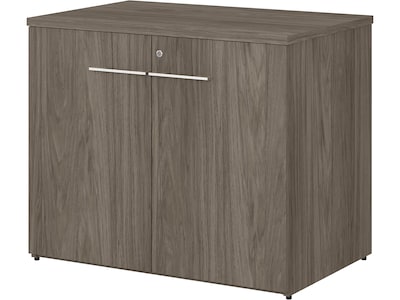 Bush Business Furniture Office 500 29.82 Storage Cabinet with Two Shelves, Modern Hickory (OFS136MH