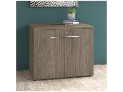 Bush Business Furniture Office 500 29.82 Storage Cabinet with Two Shelves, Modern Hickory (OFS136MH