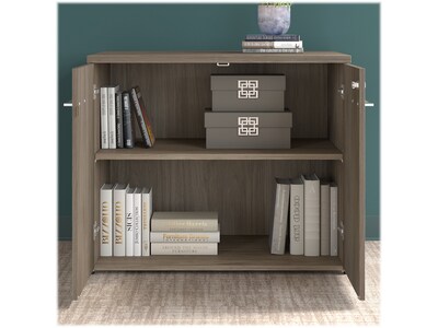 Bush Business Furniture Office 500 30" Storage Cabinet with Two Shelves, Modern Hickory (OFS136MHSU)