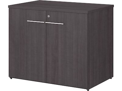 Bush Business Furniture Office 500 29.82" Storage Cabinet with Two Shelves, Storm Gray (OFS136SGSU)