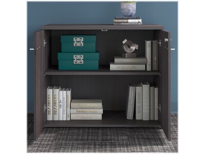 Bush Business Furniture Office 500 29.82" Storage Cabinet with Two Shelves, Storm Gray (OFS136SGSU)