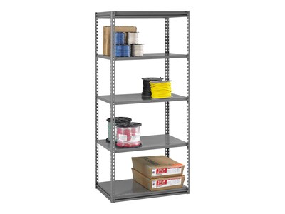 Tennsco Z-Line Starter 5-Shelf Steel Unit, 48, Medium Gray (ZM7-4818S-5D-MGY)