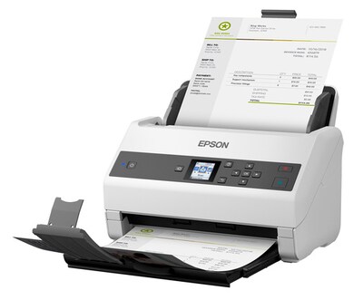 Epson WorkForce DS-870 Duplex Document Scanner, White/Black (B11B250201)